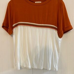 Roolee Rust and White Colorblock Tee